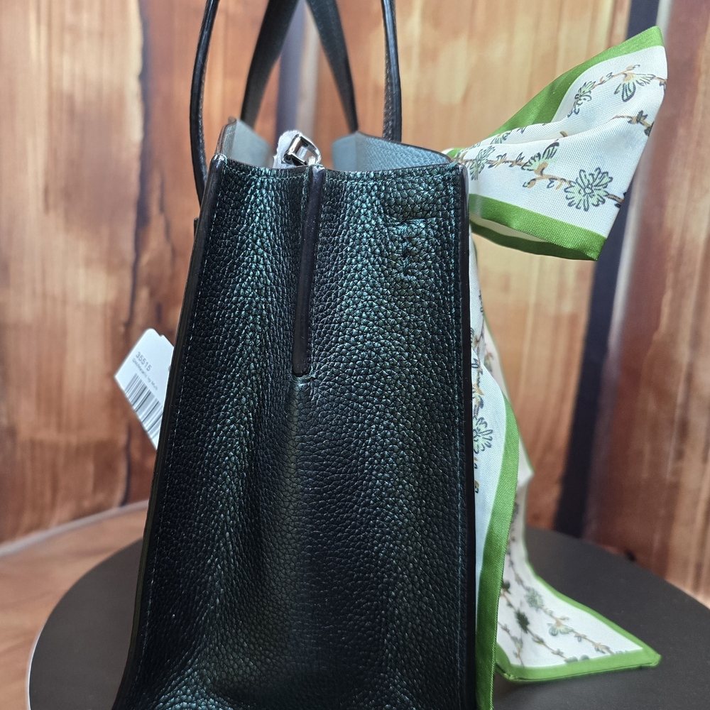 Coach Forest Green Tote with Scarf and Horse Charm - Picture 4 of 13